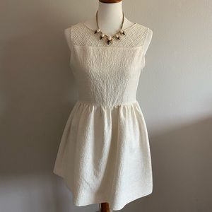 Zara fit & flare mixed media sleeveless dress